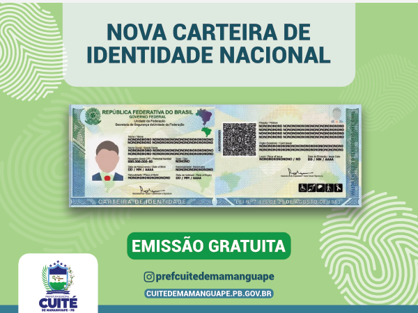 NOVO PONTO PARA EMISSÃO DA NOVA CARTEIRA DE IDENTIDADE NACIONAL (CIN)